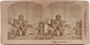 Scène de Genre.Singe.Monkey.Photo Stereo Stereoview. Origin Albumen Kilburn 1870 - Picture 1 of 3