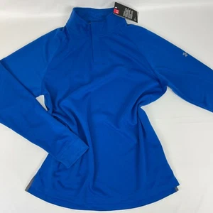 Under Armour Mens Half Snap Collar Blue Long Sleeve Pullover Sweater Shirt Large - Picture 1 of 5