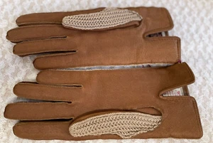 Dents Kelly Ladies Crochet Leather Driving Gloves size 7 (SAN3) - Picture 1 of 5