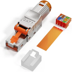 Netzwerkstecker Cat.7 RJ45 Netzwerk Stecker werkzeuglos Verlegekabel AWG23 LAN - Afbeelding 1 van 15