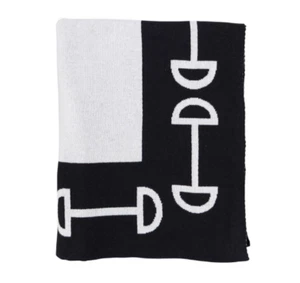 PALOMA Equestrian Throw 100% Woven Luxurious Cotton Blanket Snaffle - Picture 1 of 11