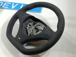 BMW Steering Wheel E92 M3 E90 E91 E93 E81 E82 E87 E88 M FLAT BOTTOM Alcantara - Picture 1 of 8