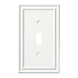White Switch Plate Single Toggle Switch Plate Metal - Picture 1 of 3