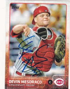 DEVIN MESORACO CINCINNATI REDS SIGNED AUTOGRAPHED 2015 TOPPS BASEBALL CARD - Picture 1 of 1