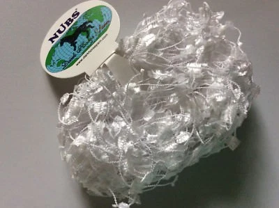 DARK HORSE YARNS White Butterfly Yarn -Dark Horse Nubs #130 Snow White Flag Ribbon Poly 20gr 71yd