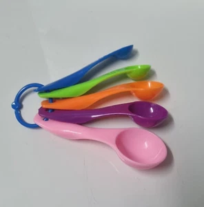 PVC Measuring Spoons 5pcs/set Kitchen Tool For Baking Coffee Scoop Cups w/ Scale - Picture 1 of 11