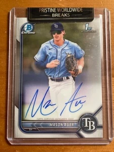 2022 Bowman MASON AUER 1st Bowman Chrome Prospect Autograph #CPA-MA Rays - Picture 1 of 2