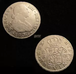 ESPAÑA, 26-CARLOS IV, 2 REALES 1806, SEVILLA CN, XC 1069, PLATA, AXF. - Imagen 1 de 1