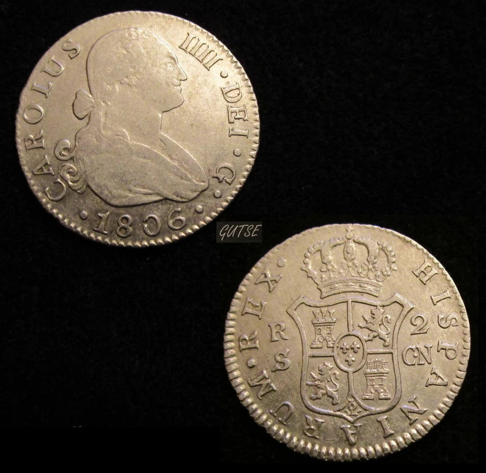 ESPAÑA, 26-CARLOS IV, 2 REALES 1806, SEVILLA CN, XC 1069, PLATA, AXF. Foto 1 de 1