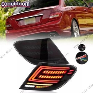 Pair For Mercedes W204 C250 C300 2007-2014 Smoked LED Tail Light Rear Brack Lamp - Picture 1 of 12