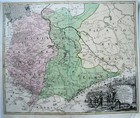 Sachsen Heiden Götzen  Plauen Dresden  Kupferstich Landkarte Homann Erben 1732