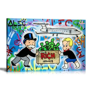 Alec Monopolys Rich Air Ways Abstract Wall Art Oil Painting Poster Canvas Prints - Picture 1 of 3