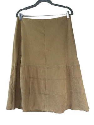 Falda midi Dressbarn para mujer 10 bronceada imitación gamuza en capas vaquera occidental Rodeocore Foto 1 de 4