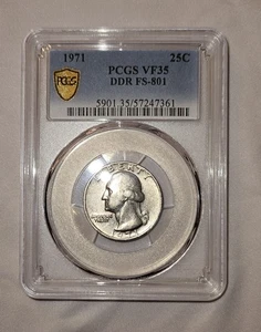 1971  WASHINGTON QUARTER,  DDR FS-801,  VF35  PCGS. - Picture 1 of 3