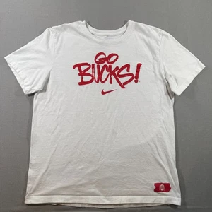Nike Ohio State Buckeyes T Shirt Mens Large White University Go Bucks Tee - Picture 1 of 9