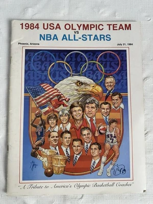 1984 USA Olympic Basketball Team vs. NBA All-Stars Program Michael Jordan Book - Image 1 of 4