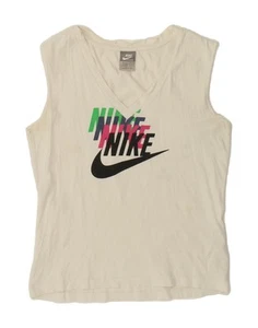NIKE Womens Graphic Vest Top UK 18 XL White Cotton BA05 - Picture 1 of 4