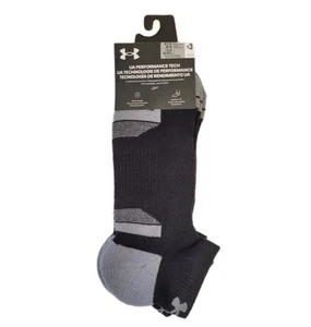 3 Pairs Under Armour UA Performance Tech LOW CUT Socks BLACK Men’s LARGE - Picture 1 of 2