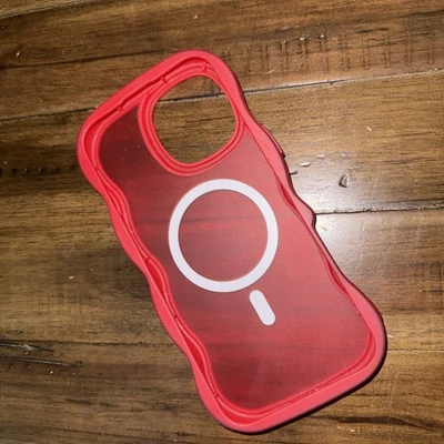 iPhone 16 Pro Max Case Red Bubble MagSafe Used - Image 1 of 4