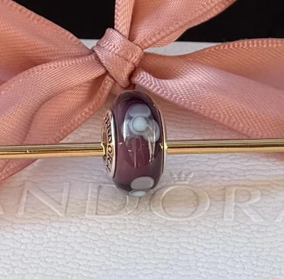 Original Pandora Murano „Blumen“ lila, 925 silber #790643 - Bild 1 von 4
