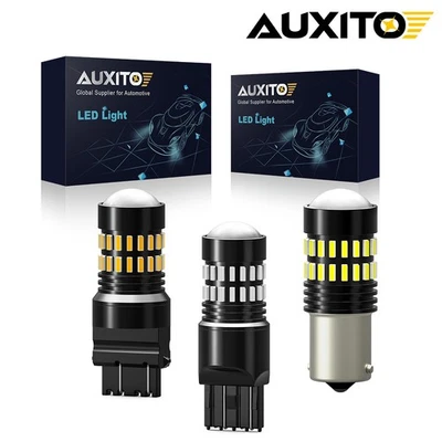 AUXITO 3157 1156 48SMD Reverse Brake Stop Turn Signal Tail LED Light Bulbs White - Image 1 of 4