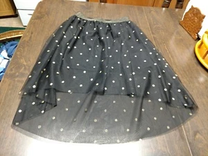 Xhilaration Black With Gold Polka Dots Skirt Size Girl's 6/6X Worn 1 Time - Picture 1 of 2