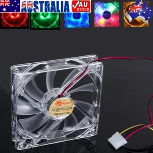120mm PC Computer Clear Case Quad 4 LED Light CPU Cooling Fan 12cm - Picture 1 of 22