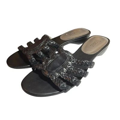 Sandalias Nickels Boiling para mujer talla 9. Sin cordones planos de cuero negro 5M Foto 1 de 4