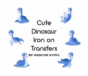 Aufbügeln süßer Dinosaurier Wärmetransfer 6er Pack zum Anpassen von Schuhen und Stoffen - Bild 1 von 8