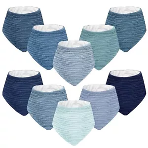 Muslin Baby Bibs for Unisex Boys Girls 10pack Cotton Drool Bibs Adjustable Ba... - Picture 1 of 7