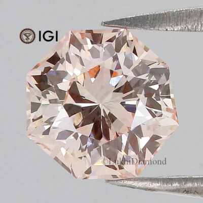 1.58 CT IGI Certified Octagon Shape Fancy Pink Color VS2 Clarity Lab Diamond - Image 1 of 4