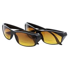 2 Pack HD Vision Readers Bifocal Sunglasses Black Frame +3.5 Strength