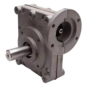 Fracmo G46 Right Angle Gearbox, 50:1 Reduction, ø8mm Input to ø20mm Output Shaft - Picture 1 of 6
