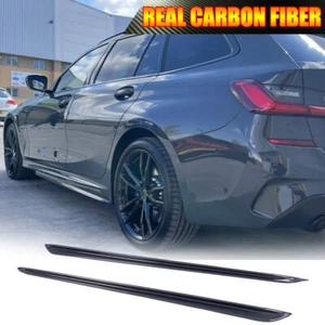 Extensión de labios de falda lateral de carbono real para BMW Serie 3 G20 320i 330i M-Sport 20UP - Imagen 1 de 13