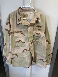 Original US Navy SEABEES DCU Jacket Desert Combat Uniform patched