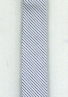 Crewcuts J Crew Boys Neck Tie Blue White Striped 2" wide Silk Cotton Blend 42 in - Image 1 of 4