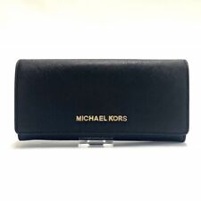 Auth MICHAEL KORS - Black Leather Long Wallet