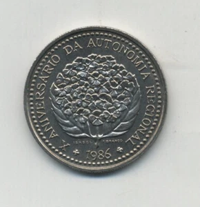 Azores Portugal, 100 Escudos 1986 KM 45 UNC Coin Uncirculated Uncertified Ungrad - Picture 1 of 2