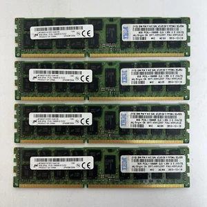LOT OF 4 Micron 8GB PC3L-10600R ECC Server Memory RAM MT36KSF1G72PZ-1G4K1HE 32GB - Picture 1 of 2