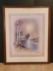 HOME INTERIOR PICTURE 23-1/2 " X 30" HOUSE By the River (ANDRES ORPINAS ) - Picture 1 of 8