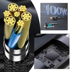 100-W-Digitalanzeige-Datenkabel Typ C USB PD-Schnellladekabel Q6R2 Fast - Zdjęcie 1 z 18