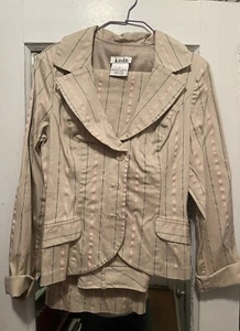A Byer Womens Sexy Cream Pant Suite with Pink Stripes - Picture 1 of 5