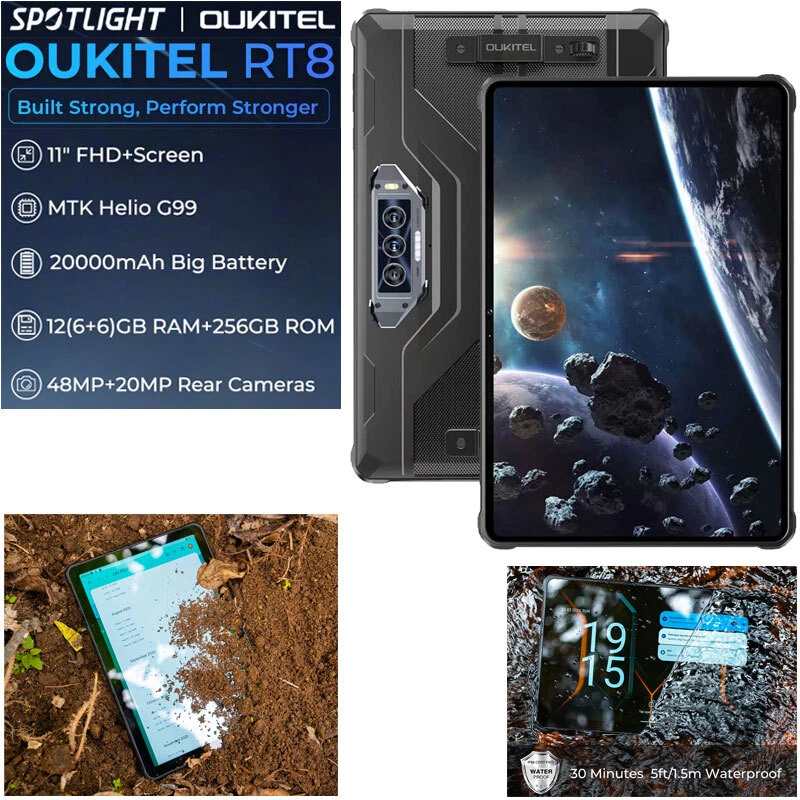 Oukitel RT8 4G Rugged Tablet PC Mobile Android WIFI Pad Phone Outdoor 20000mAh - Image 1 of 4