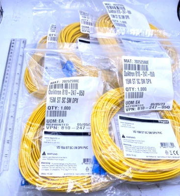 Legrand Quiktron Lote de 5, 15M, ST SC SM DPX, Amarillo 810-247-050 Nuevo Foto 1 de 3