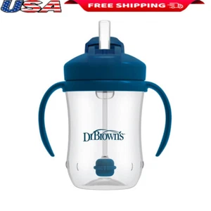 Weighted Straw Training Cup Spill Proof Easy Grip Baby First Sippy Cup 6m+ Blue - Picture 1 of 16