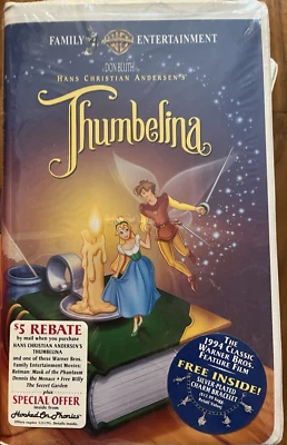 Warner Bros Thumbelina VHS Free Silver Plated Charm Bracelet New Sealed 1994 - Image 1 of 2