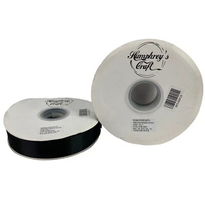Humphreys Craft 2-PACK 1 Inch Black Double Face Satin Ribbon 50Y ea. (100 YARDS) - Image 1 of 4