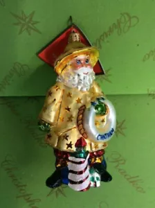 Christopher Radko Seaboard Santa Glass Ornament - Picture 1 of 11