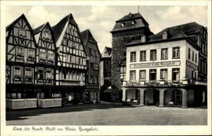 LINZ am Rhein ~1930/40 Partie am Burgplatz mit Café Restaurant Burghof alte AK - Picture 1 of 2