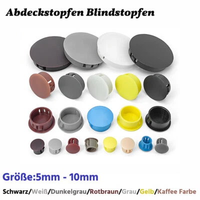 Abdeckstopfen Blindstopfen für Bohrungen Abdeckkappen Lochkappen 5 mm - 10 mm - Bild 1 von 4